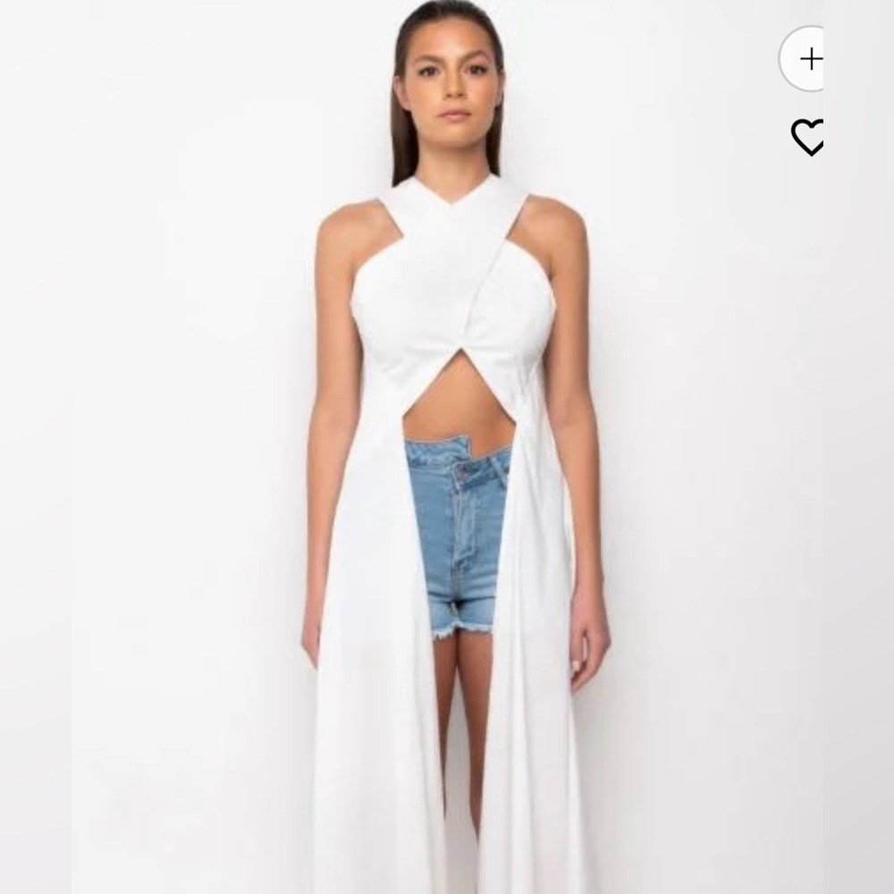 Heroine High Low Sleeveless Poplin Blouse